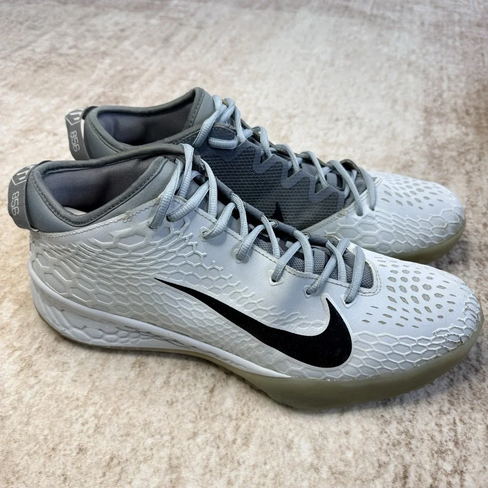 Nike Force Zoom Trout 5 Turf Shoes Pure Platinum Men's Size 15 2018 AH3374-004